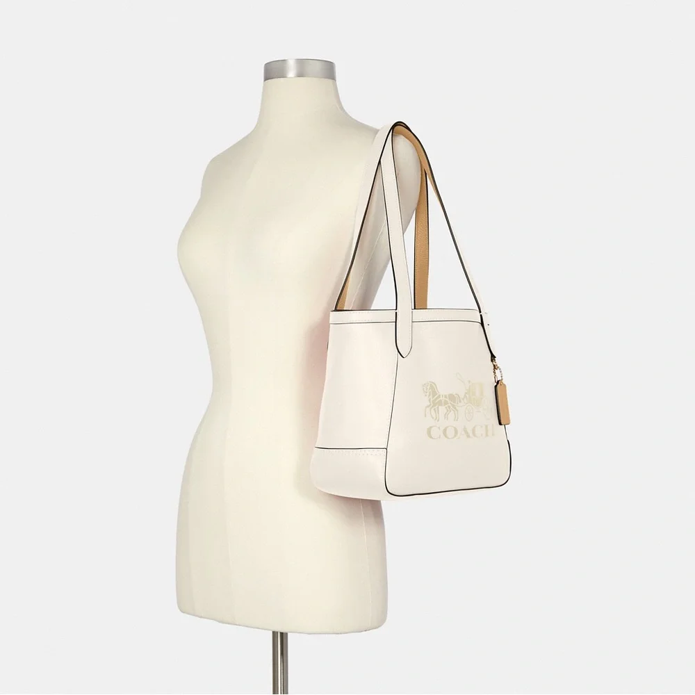 NWT Coach Tote 27 With Horse And Carriage Chalk Vanilla Cream C4062 RARE FIND - Picture 10 of 10